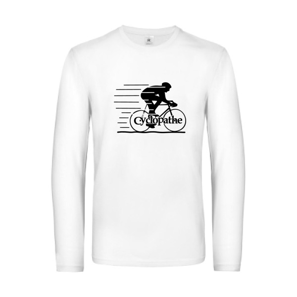 T shirt humoristique sur le thème du velo - CYCLOPATHE !- Modèle T-shirt manches longues-B&C - E190 LSL-