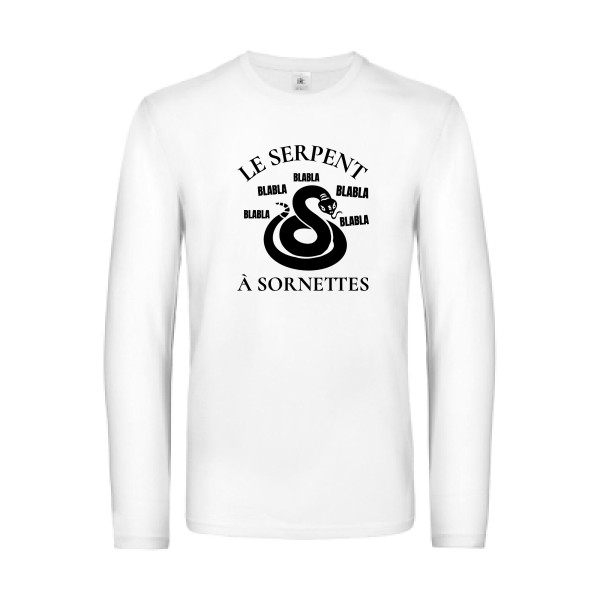 Serpent à Sornettes - T-shirt manches longues rigolo Homme -B&C - E190 LSL -thème original et humour