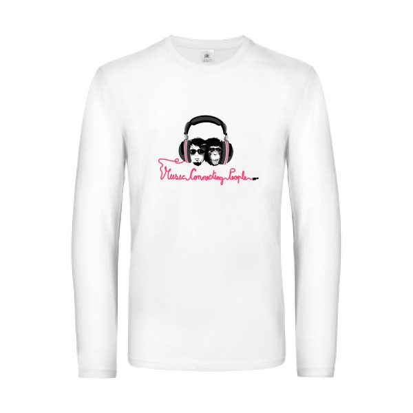 T-shirt manches longues original Homme  - Music Connecting People - 