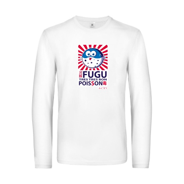 Fugu - T-shirt manches longues trés marrant Homme - modèle B&C - E190 LSL -thème burlesque -