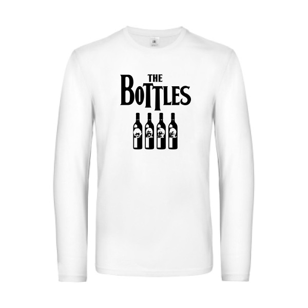 The Bottles - T-shirt manches longues parodie  pour Homme - modèle B&C - E190 LSL - thème parodie et musique vintage -