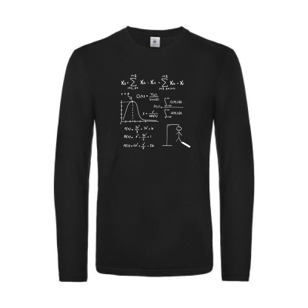 Mathhhh - T-shirt manches longues drôle Homme - modèle B&C - E190 LSL -thème humour et math -