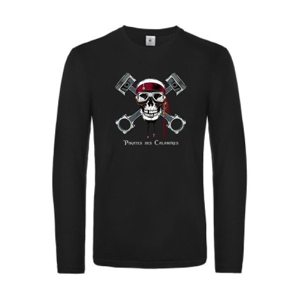 Pirates des Calamines - T-shirt manches longues original Homme  -B&C - E190 LSL - Thème parodie cinema -