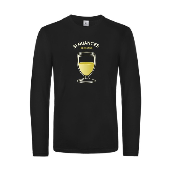 51 nuances de jaunes -  T-shirt manches longues Homme - B&C - E190 LSL - thème t-shirt  humour alcool  -