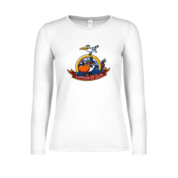 Captain et glou- Tee shirt marin humour -B&C - E150 LSL women 