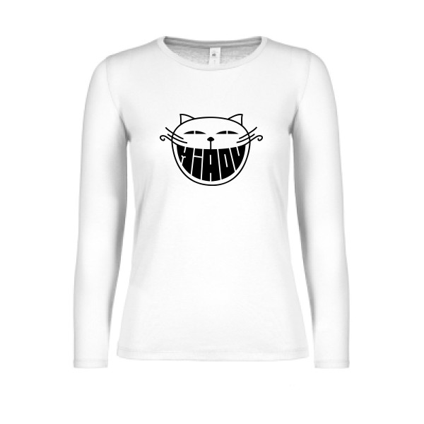 The smiling cat - T-shirt femme manches longues léger chat -Femme-B&C - E150 LSL women  - thème humour et bd -