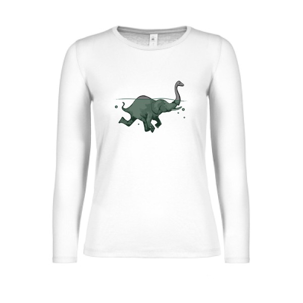 Loch Ness Attraction -T-shirt femme manches longues léger geek original Femme  -B&C - E150 LSL women  -Thème geek original -