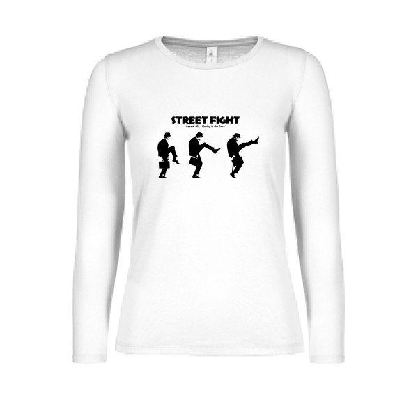 British Fight-T-shirt femme manches longues léger humoristique - B&C - E150 LSL women - Thème humour anglais - 