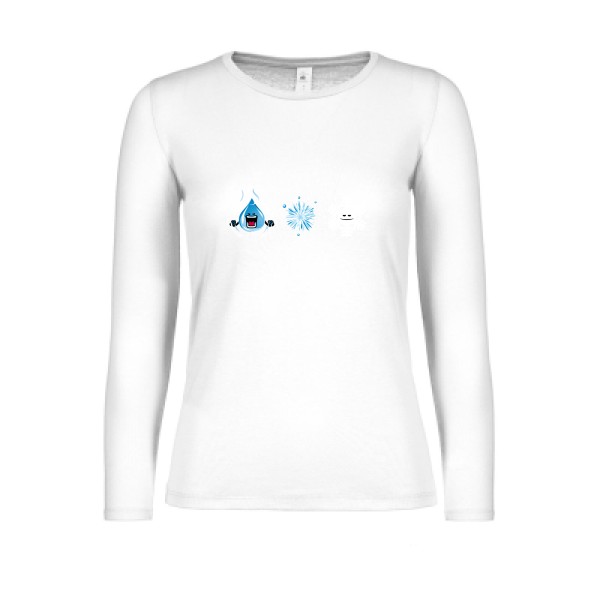 SnowFlake - T-shirt femme manches longues léger drôle Femme  -B&C - E150 LSL women  - Thème original et drôle -