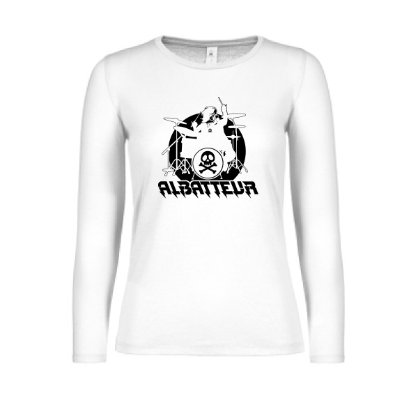 ALBATTEUR - T-shirt femme manches longues léger rock pour Femme -modèle B&C - E150 LSL women  - thème vintage et musique -