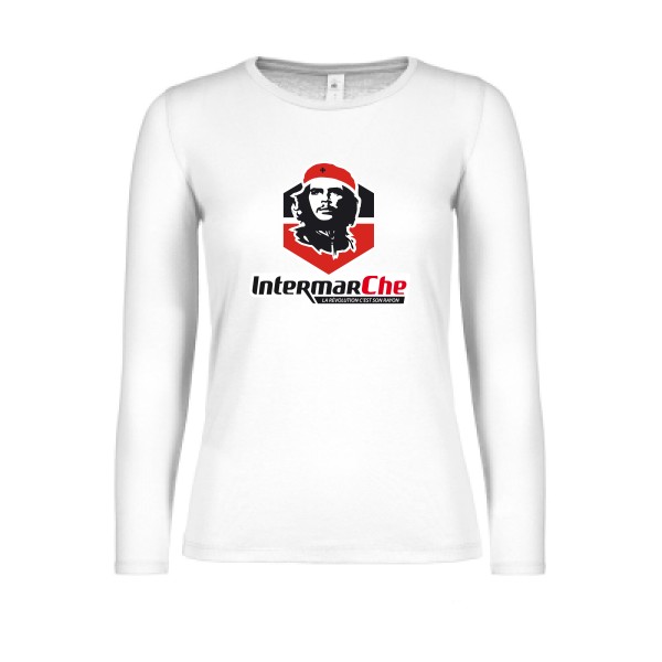 IntermarCHE - T-shirt femme manches longues léger detournement Femme - modèle B&C - E150 LSL women  -thème revolution et parodie -