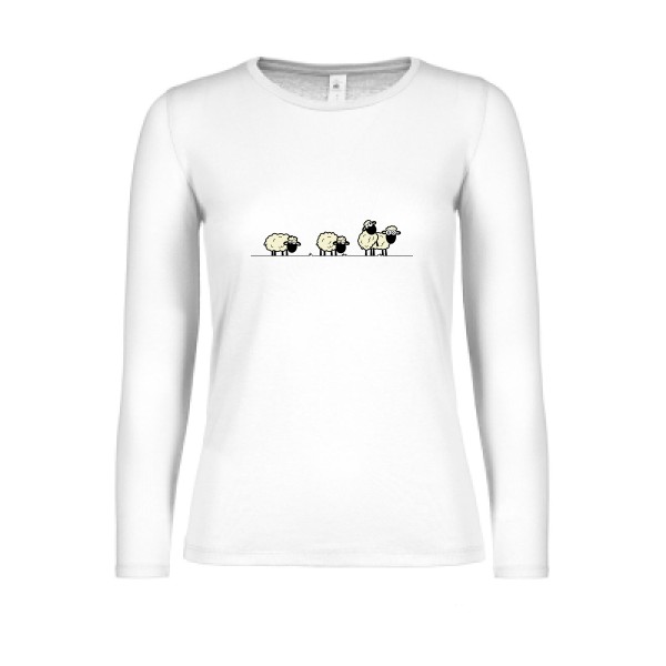 SAUTE MOUTON - T-shirt femme manches longues léger Femme comique- B&C - E150 LSL women  - thème humour potache