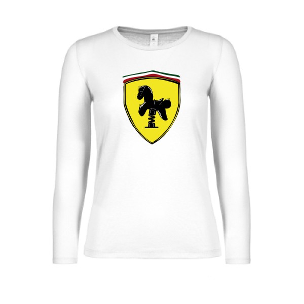Ferrari -T-shirt femme manches longues léger parodie pour Femme -B&C - E150 LSL women  - thème  automobile - 