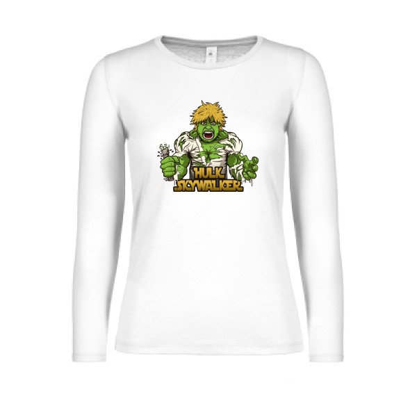 T shirt fun - Hulk Sky Walker -T-shirt femme manches longues léger - modèle B&C - E150 LSL women -thème bande dessinée -