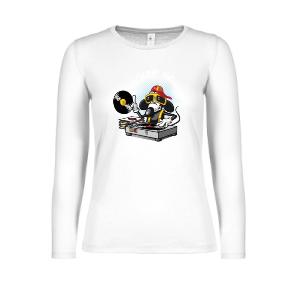 Mickey house v2 -T-shirt femme manches longues léger mickey Femme  -B&C - E150 LSL women  -Thème parodie et musique -