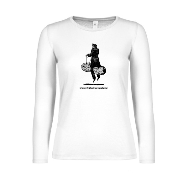 Partir en cacahuète- T-shirts originaux Femme- modèle B&C - E150 LSL women  -