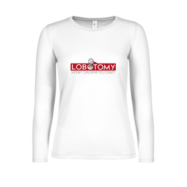 Lobotomy - T-shirt femme manches longues léger geek Femme  -B&C - E150 LSL women  - Thème geek et gamer -