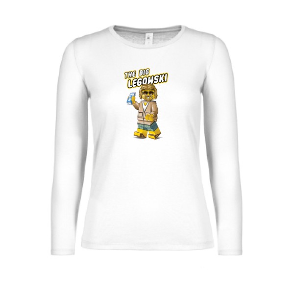 The big Legowski v3 - T-shirt femme manches longues léger vintage  - modèle B&C - E150 LSL women  -thème parodie et cinéma -