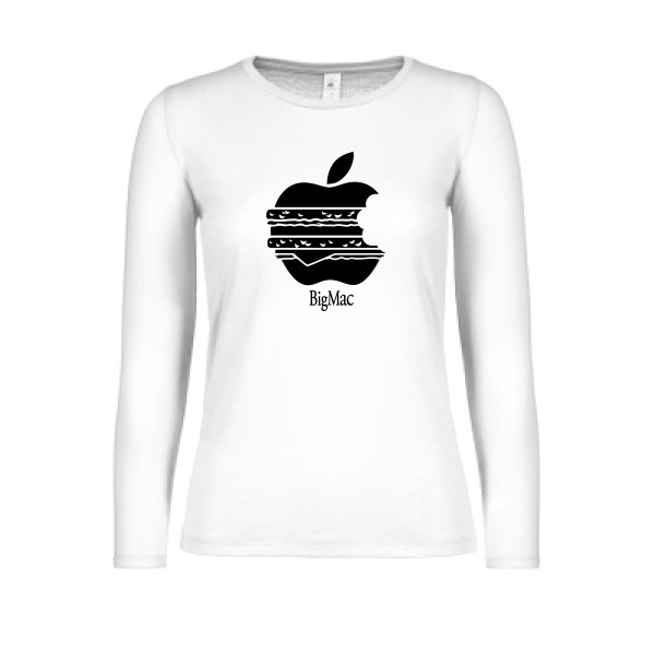 BigMac -T-shirt femme manches longues léger Geek- Femme -B&C - E150 LSL women  -thème  parodie - 