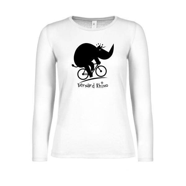 Bernard Rhino-T-shirt femme manches longues léger humour velo - B&C - E150 LSL women - Thème humoristique  -