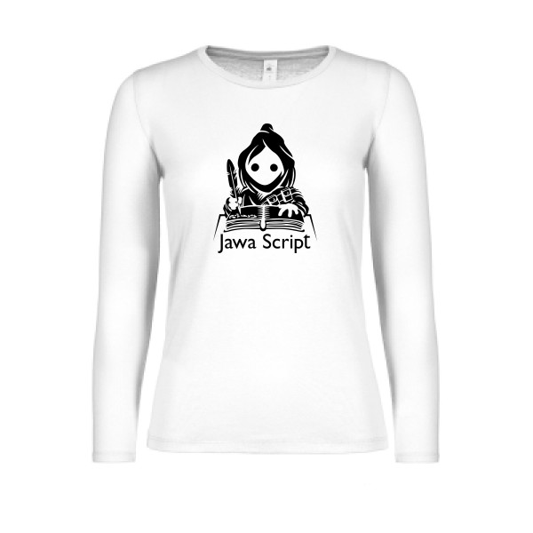 Jawa script-T-shirt femme manches longues léger Geek - B&C - E150 LSL women - Thème humour Geek - 
