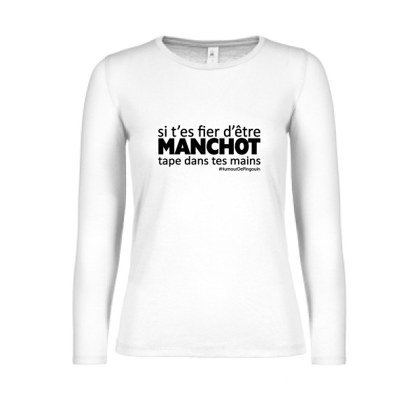 Manchot-T-shirt femme manches longues léger drôle - B&C - E150 LSL women - Thème humour - 