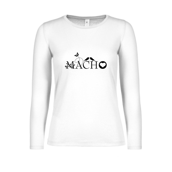 T-shirt femme manches longues léger original Femme  - macho rosato - 