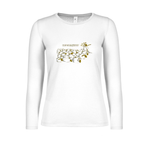Leadersheep - T-shirt femme manches longues léger humour francais Femme  -B&C - E150 LSL women  - Thème humour et animaux-