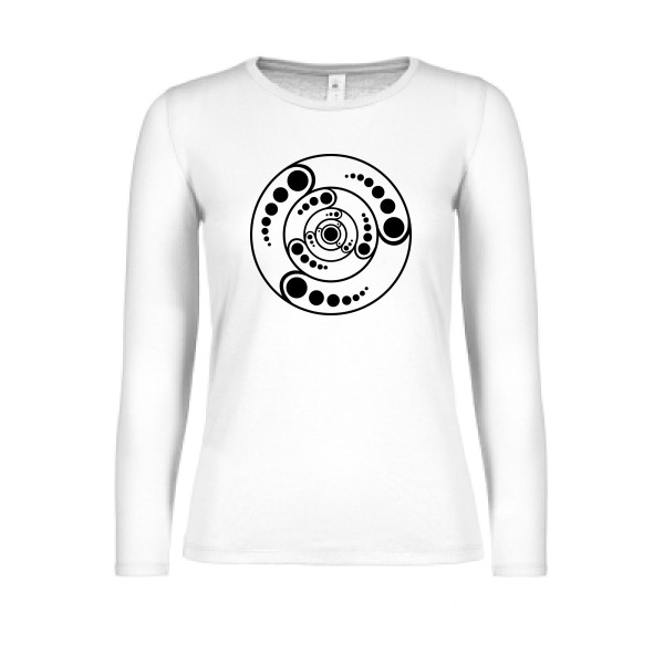 T-shirt femme manches longues léger original Femme  - crops circle - 