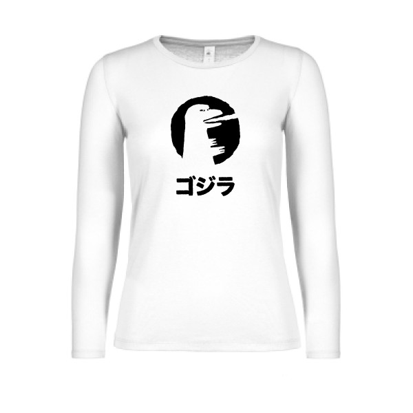 T-shirt femme manches longues léger Vintage Godzilla -B&C - E150 LSL women 