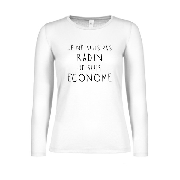 PICSOU - T-shirt femme manches longues léger geek Femme  -B&C - E150 LSL women  - Thème humour et finance-