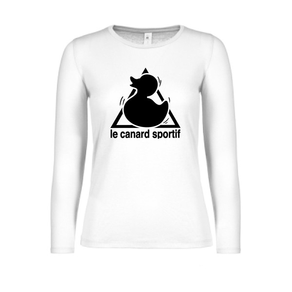 Canard Sportif -T-shirt femme manches longues léger humoristique - Femme -B&C - E150 LSL women  -thème  humour et parodie - 