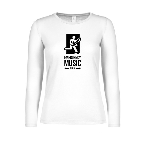 EMERGENCY - T-shirt femme manches longues léger  rock Femme - modèle B&C - E150 LSL women  -thèmehumour et musique -