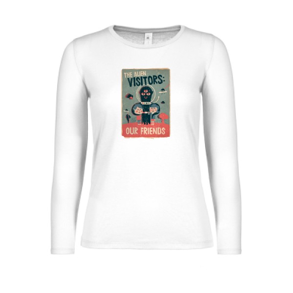 our friends- T-shirt femme manches longues léger vintage Femme -B&C - E150 LSL women 