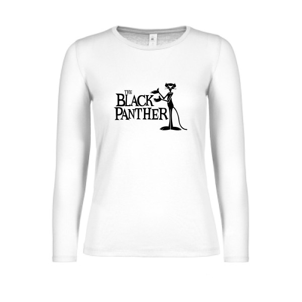 The black panther -T-shirt femme manches longues léger cool Femme -B&C - E150 LSL women  -thème  cinema - 