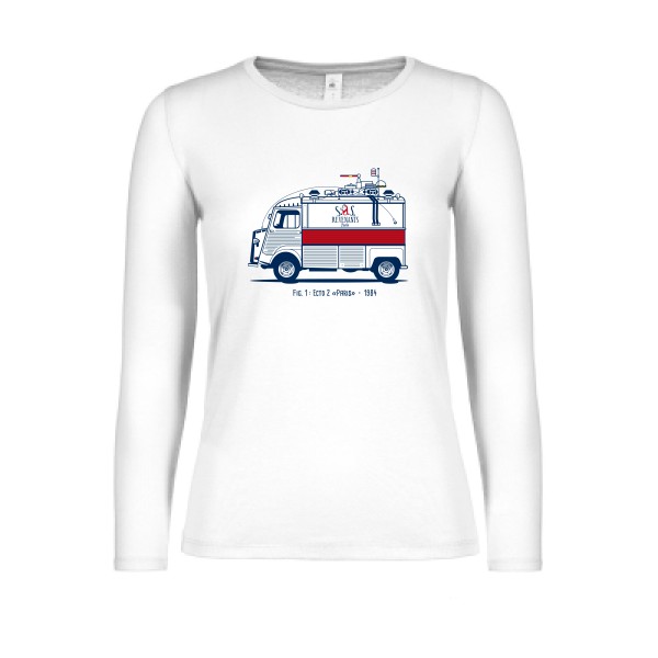 SOS REVENANTS -T-shirt femme manches longues léger rigolo Femme -B&C - E150 LSL women  -thème  cinéma et films - 