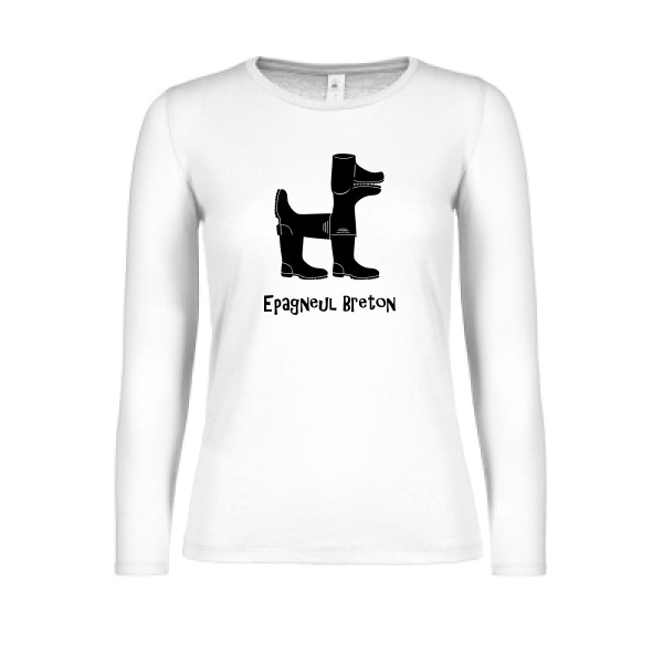 T-shirt femme manches longues léger Femme original - Epagneul breton - 