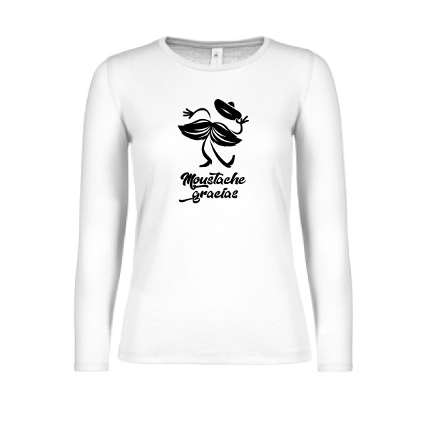 Presqu'spagnol - T-shirt femme manches longues léger délire pour Femme -modèle B&C - E150 LSL women  - thème absurde et humour -
