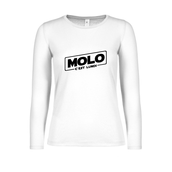 Molo c'est lundi -T-shirt femme manches longues léger Femme original -B&C - E150 LSL women  -Thème original-
