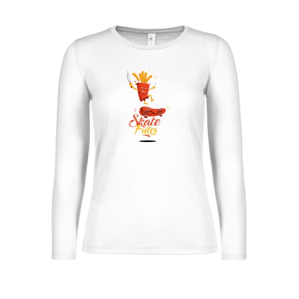 SKATE -T-shirt femme manches longues léger geek  -B&C - E150 LSL women  -thème  humour  - 