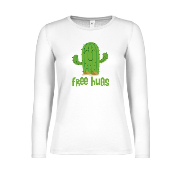 FreeHugs- T-shirt femme manches longues léger Femme - thème tee shirt humoristique -B&C - E150 LSL women  -