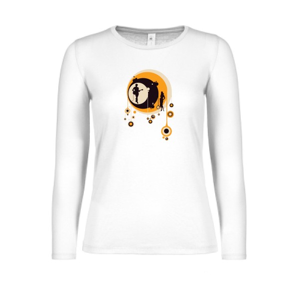 70's - Tee shirt vintage Femme - modèle B&C - E150 LSL women  - thème vintage et seventies -