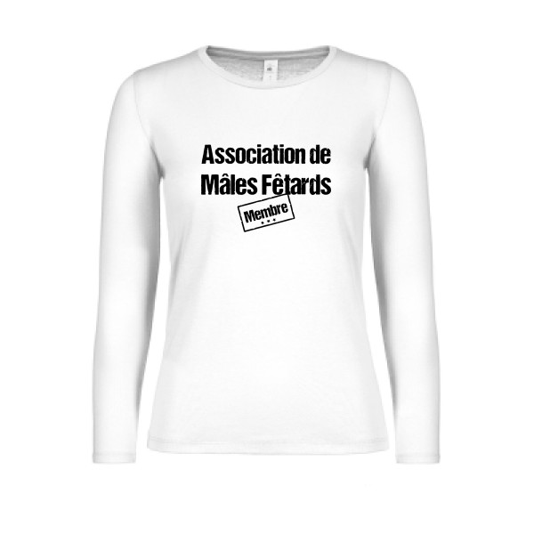 T-shirt femme manches longues léger Femme original - Association de Mâles Fêtards -