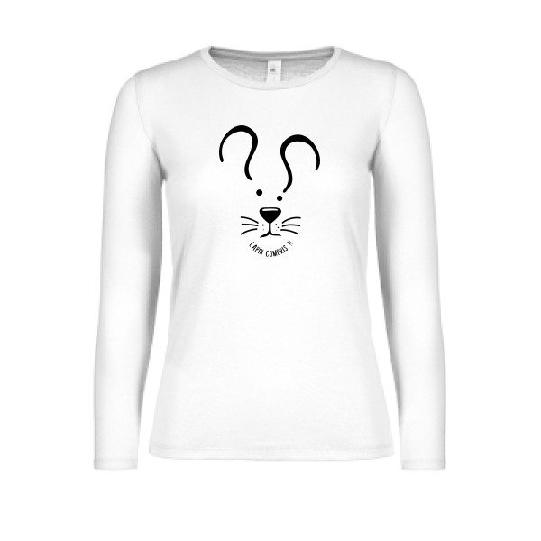 Lapin Compris ?! - T-shirt femme manches longues léger délire pour Femme -modèle B&C - E150 LSL women  - thème humour potache -