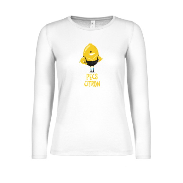 Pecs Citron - T-shirt femme manches longues léger -T shirt parodie -