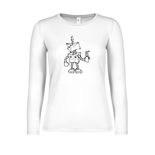 Robot & Bird - modèle B&C - E150 LSL women  - geek humour - thème tee shirt et sweat geek -