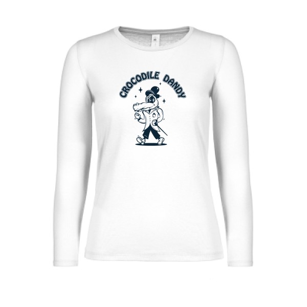 Crocodile dandy - T-shirt femme manches longues léger rigolo Femme - modèle B&C - E150 LSL women  -thème cinema et parodie -