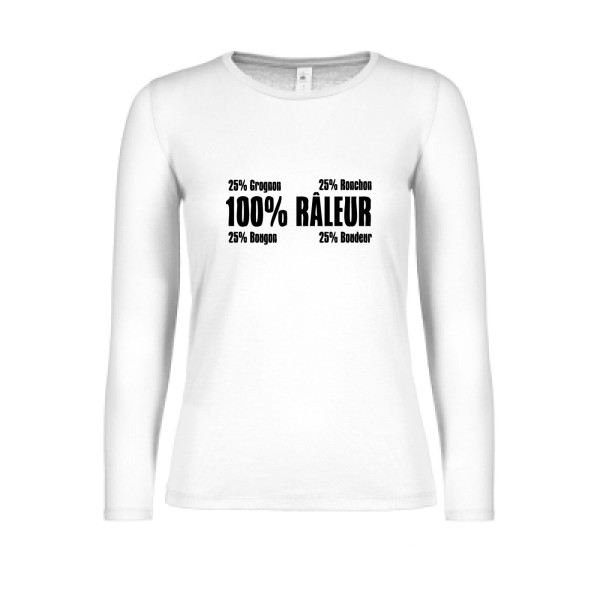 Râleur - T-shirt femme manches longues léger Femme original et drôle  - thème humour-B&C - E150 LSL women 