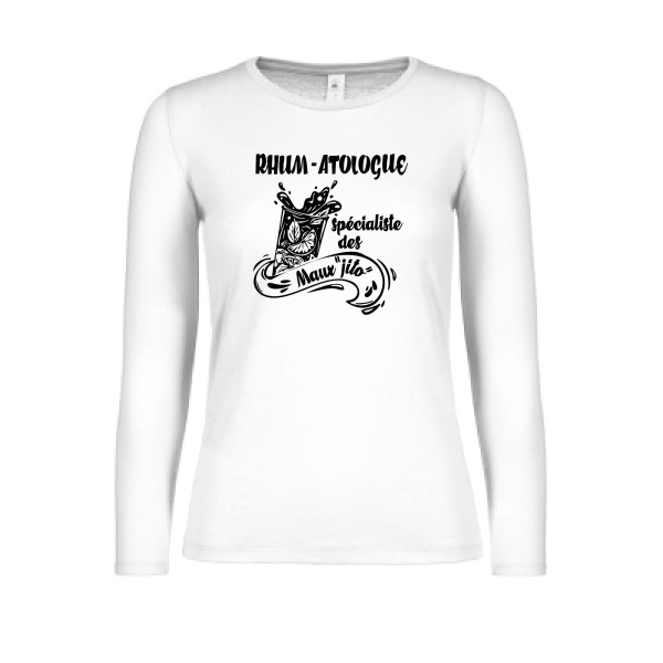 Rhum-atologue - B&C - E150 LSL women  Femme - T-shirt femme manches longues léger musique - thème humour et alcool -