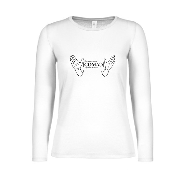 comac - T-shirt femme manches longues léger marseille Femme - modèle B&C - E150 LSL women  -thème humour regional -